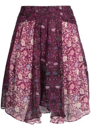 ISABEL MARANT floral-print cotton-silk miniskirt - Purple
