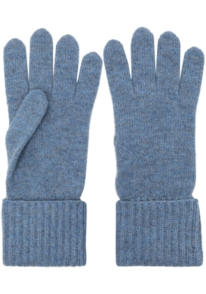 N.Peal ribbed organic cashmere gloves - Blue