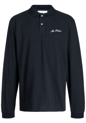 Palmes logo-embroidered organic cotton polo shirt - Blue