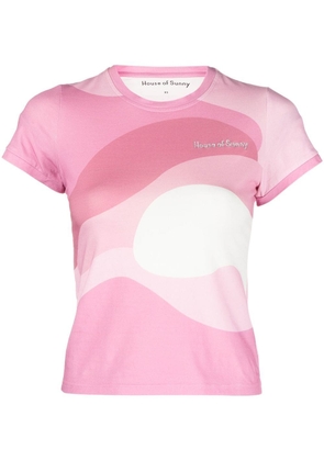 House of Sunny wave-print short-sleeve T-shirt - Pink