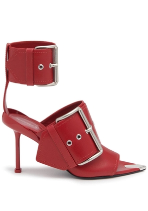 Alexander McQueen buckle-strap leather sandals - Red