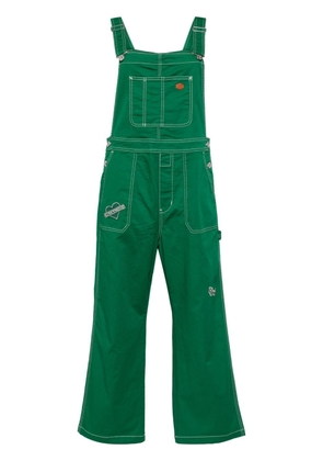 CHOCOOLATE logo-patch cotton overalls - Green