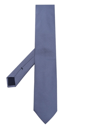 Corneliani interwoven-pattern silk tie - Blue
