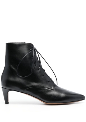 Forte Forte panelled 50mm lace-up ankle boots - Black