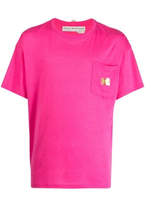 Advisory Board Crystals logo-plaque boat-neck T-shirt - Pink