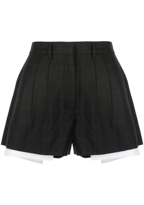 b+ab check-print A-line shorts - Black