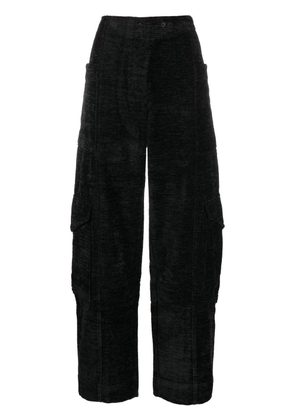 GANNI chenille tapered trousers - Black