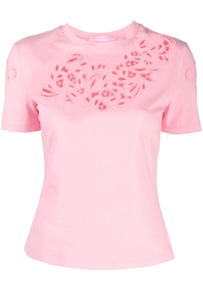 Ermanno Scervino broderie-anglaise cotton T-shirt - Pink