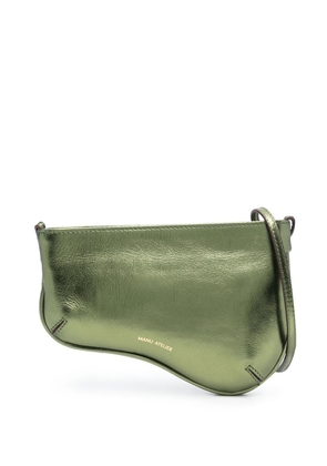 Manu Atelier Curve leather shoulder bag - Green