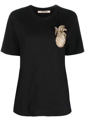 Roberto Cavalli appliqué-detail short-sleeve T-shirt - Black