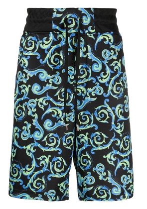 Versace Jeans Couture baroque-print knee-length shorts - Black