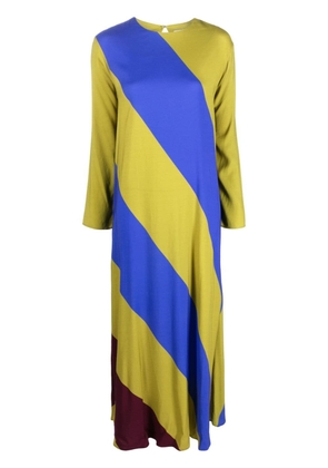 PAULA diagonal stripe-pattern maxi dress - Blue