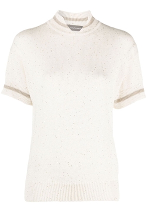 Lorena Antoniazzi glitter detail cotton blend T-shirt - White