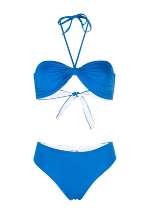 Fisico ruched bandeau bikini set - Blue