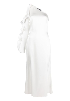 David Koma one-shoulder ruffled dress - White