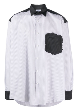 VETEMENTS patchwork striped shirt - White