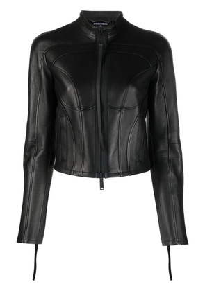 Dsquared2 panelled leather jacket - Black