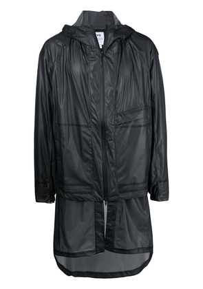 Y-3 logo-print hooded jacket - Black