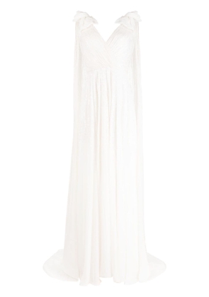 Jenny Packham Alma pleated sequin bridal gown - White