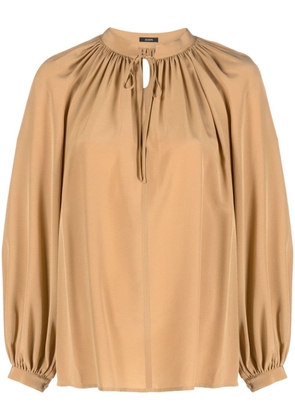 JOSEPH tie-fastening silk blouse - Brown
