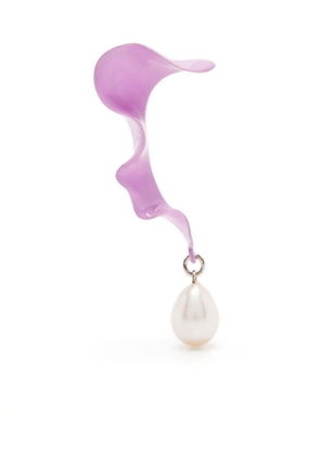 Hugo Kreit faux pearl-detail sculptural earring - Purple