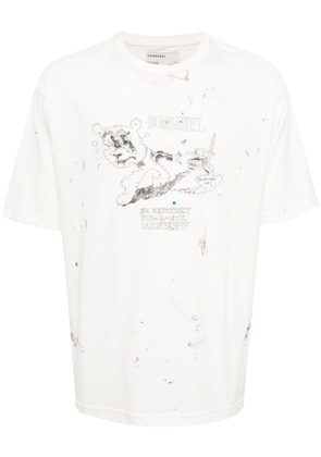 DOMREBEL Scuff Picnic paint-detail T-shirt - White