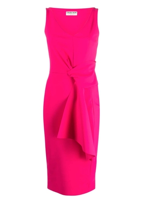 CHIARA BONI La Petite Robe gathered-detail sleeveless midi dress - Pink