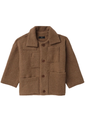 Y's pointed-flat collar button-down jacket - Brown