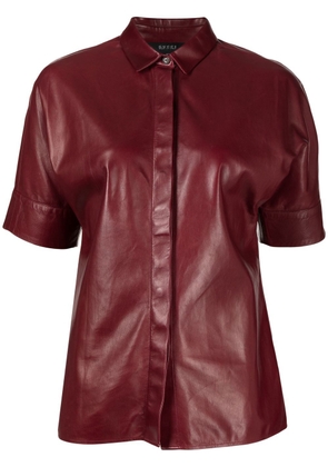 Gucci Pre-Owned short-sleeved leather shirt - Red