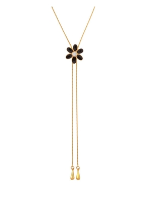 Susan Caplan Vintage 1990s flower-charm lariat necklace - Gold