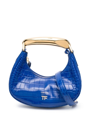 TOM FORD crocodile-embossed shoulder bag - Blue