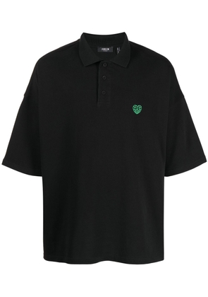 FIVE CM logo-embroidered polo shirt - Black