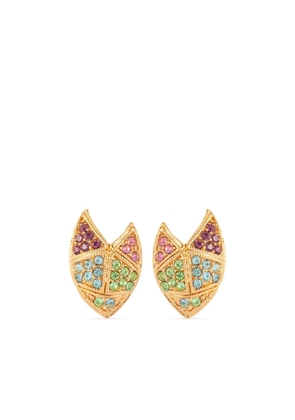 Susan Caplan Vintage 1980s D'orlan crystal-embellished clip-on earrings - Gold