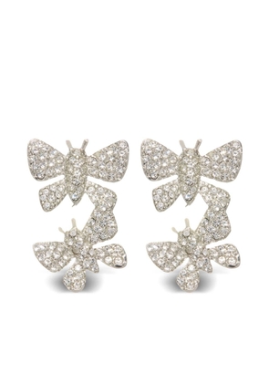 Oscar de la Renta Butterfly crystal earrings - Silver
