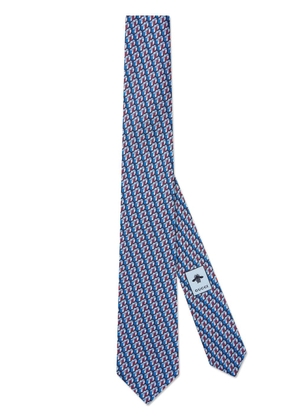 Gucci monogram silk tie - Blue