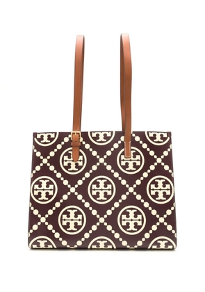 Tory Burch leather logo-print tote bag - Brown