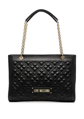 Love Moschino faux-leather quilted shoulder bag - Black