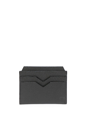 Valextra V-shape detail leather cardholder - Grey