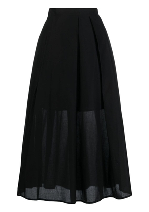 DKNY pleated cotton midi skirt - Black