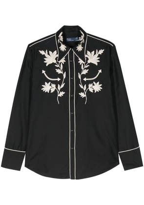 Polo Ralph Lauren floral-embroidery western blouse - Blue