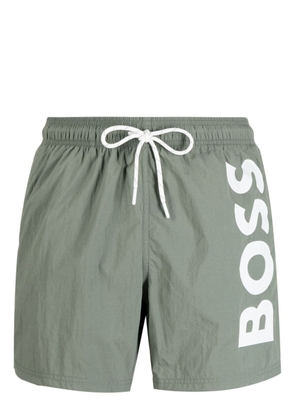 BOSS logo-print swim shorts - Green