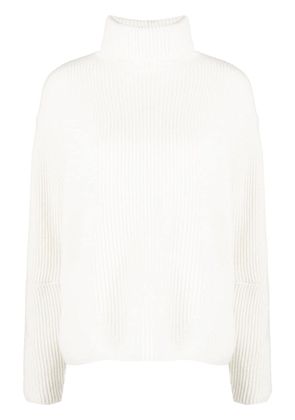 PINKO ribbed-knit wool-cashmere roll-neck jumper - White