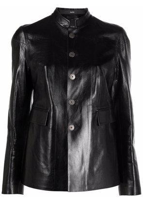 SAPIO single-breasted leather jacket - Black