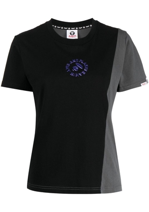 AAPE BY *A BATHING APE® colour-block panelled cotton T-shirt - Black