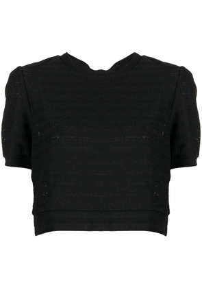 b+ab short-sleeve cropped T-shirt - Black