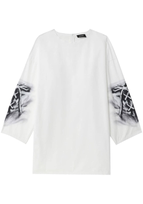 We11done abstract-print cotton blouse - White