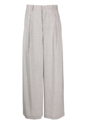 Hed Mayner Elongated virgin-wool trousers - Grey