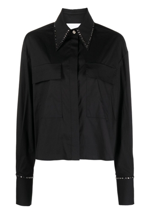 Genny rhinestone-embellished long-sleeved shirt - Black