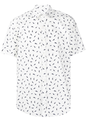 Canali pattern-print cotton shirt - White