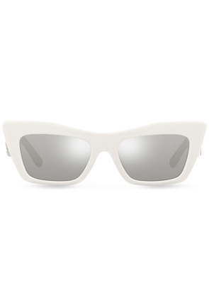 Dolce & Gabbana Eyewear logo-lettering cat-eye sunglasses - White